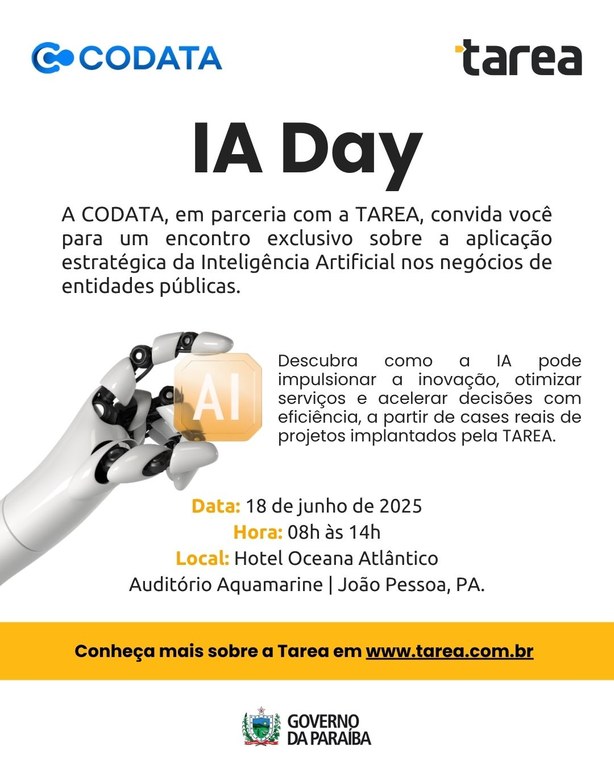 CODATA apoia evento sobre Inteligência Artificial voltado ao setor público CODATA apoia evento sobre Inteligência Artificial voltado ao setor público