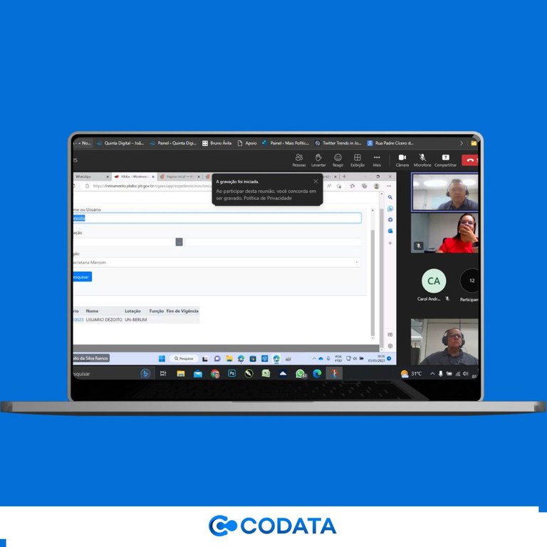 CODATA capacita servidores da LIFESA no PBDoc CODATA capacita servidores da LIFESA no PBDoc