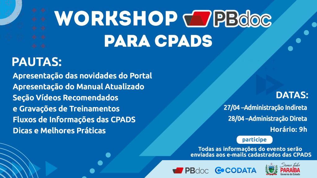 Codata realiza workshop sobre o PBdoc para CPADs Codata realiza workshop sobre o PBdoc para CPADs